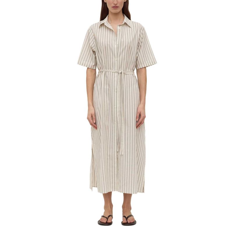 Assembly Label Ria Stripe Midi Shirt Dress Cream/Smoke image number 0